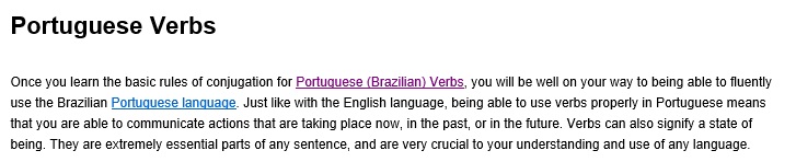 Grammar on Portuguese Pod 101
